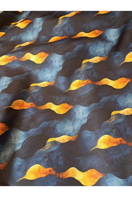 Obal na knihy BOOKISH - modré a zlaté vlny