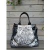 Kabelka velká - ORIGOSH - Shopper - černá s černobílými ornamenty