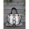 Velká kabelka ORIGOSH Shopper – černobílý hadí vzor