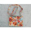 Kabelka malá - ORIGOSH – crossbody s řetízkem - květy oranžovo červené