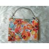 Kabelka malá - ORIGOSH – crossbody s řetízkem - květy oranžovo červené