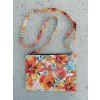 Kabelka malá - ORIGOSH – crossbody s řetízkem - květy oranžovo červené