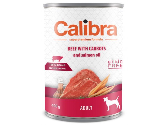 Calibra Dog konz. Adult hovězí s mrkví 400g