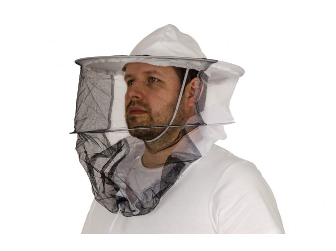 Včelařský klobouk, bílá a černá síťka, otvíratelný