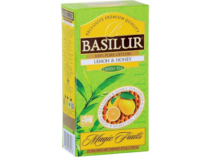 Čaj BASILUR Magic - zelený čaj, citron a med 25x1,5 g - Basilur