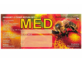 Samolepicí etiketa Med - červená