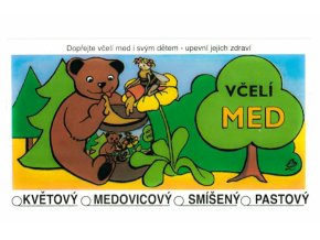 Samolepicí etiketa Včelí med - medvídek