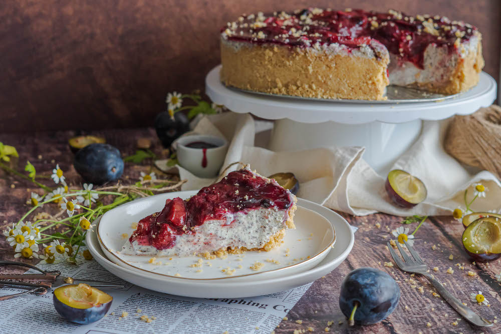 Makovo-slivkový cheesecake