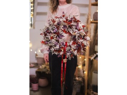 Zimní věnec červené Vánoce