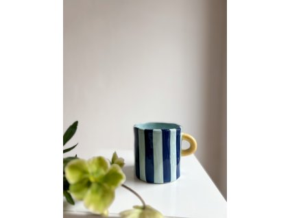Hrneček s proužkem modrý