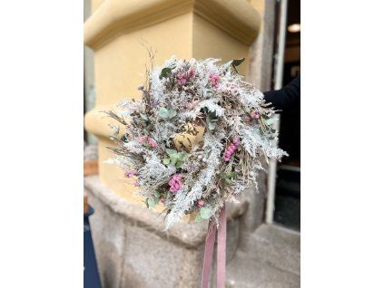 Věnec šedo - růžový