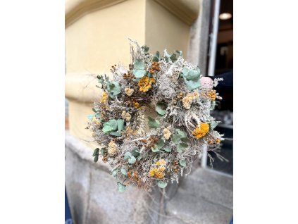 Věnec žlutý s eukalyptem