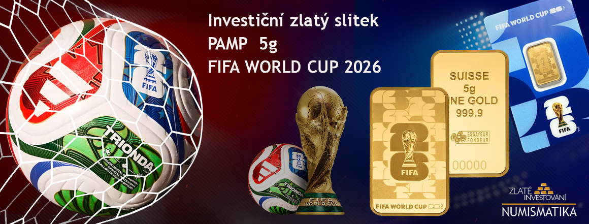 Investiční zlatý slitek PAMP 5g FIFA WORLD CUP 2026