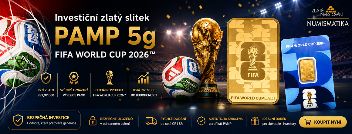 Investiční zlatý slitek PAMP 5g FIFA WORLD CUP 2026