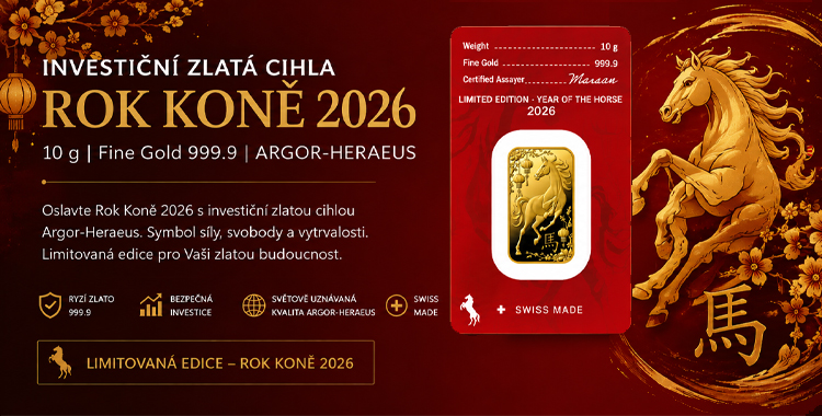 Investiční zlatý slitek Argor Heraeus -Rok koně 2026- 10g