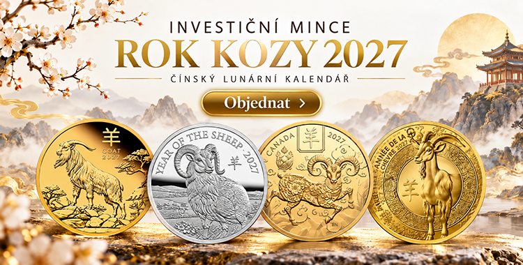Investiční zlaté a stříbrné mince, cihličky s motivem Rok kozy 2027