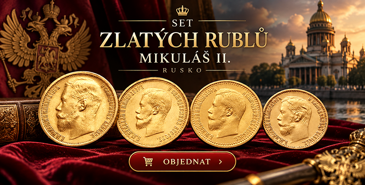 Set zlatých rublů - Mikuláš II. Rusko - 4 mince