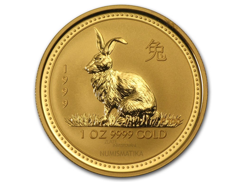Investiční zlatá mince rok Králíka 1999 1 Oz