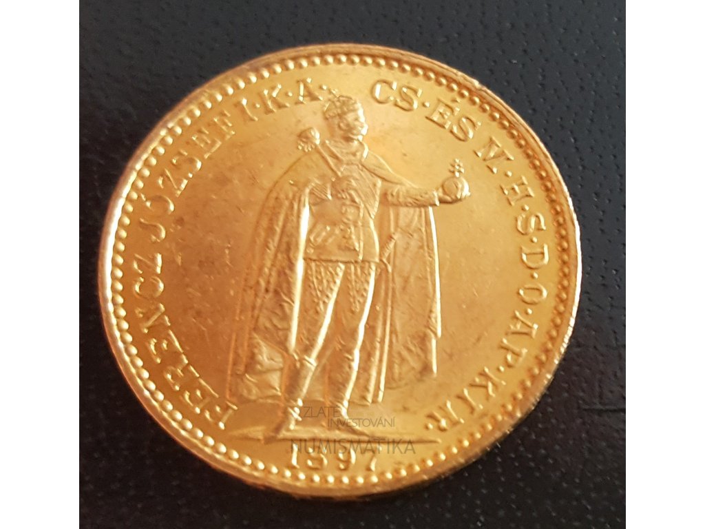 3713 zlata mince dvaceti koruna frantiska josefa i uherska razba 1897