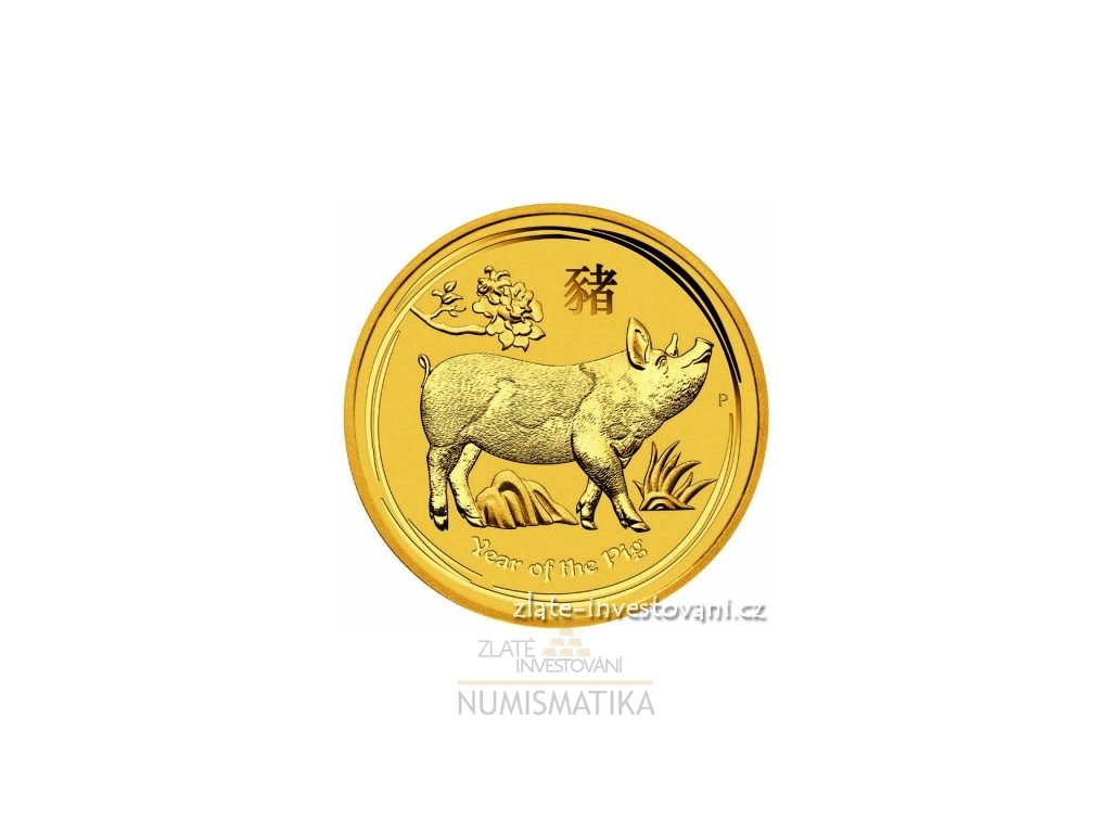 Investiční zlatá mince rok Vepře 2019 2 Oz