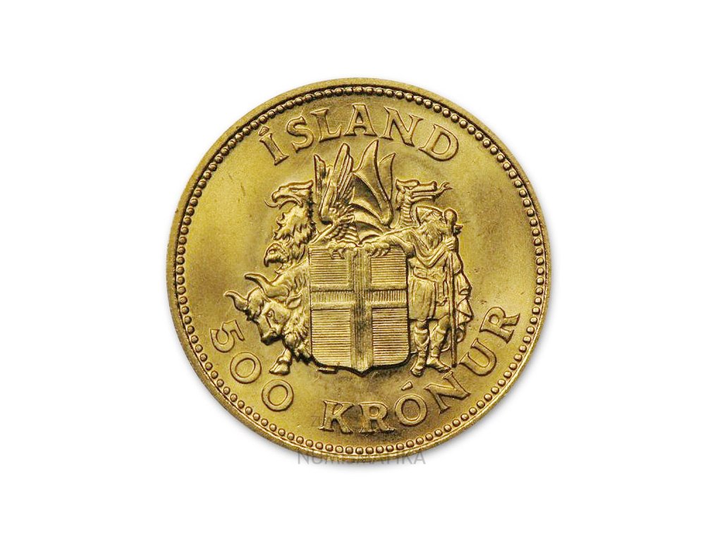 Zlatá mince 500 kronur-Island 1961