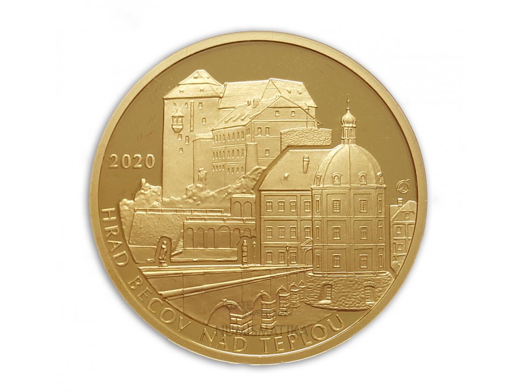 Zlatá mince hrad Bečov 2020-série hrady - proof 1/2 Oz-5000kč