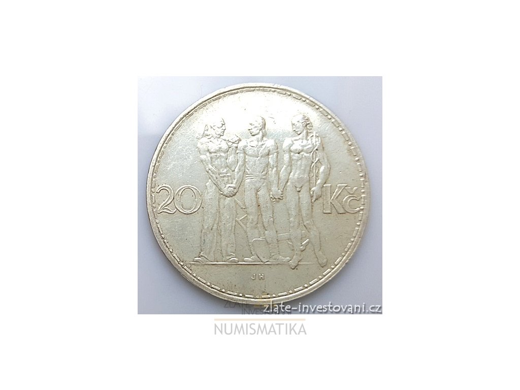 Stříbrná 20 koruna 1934