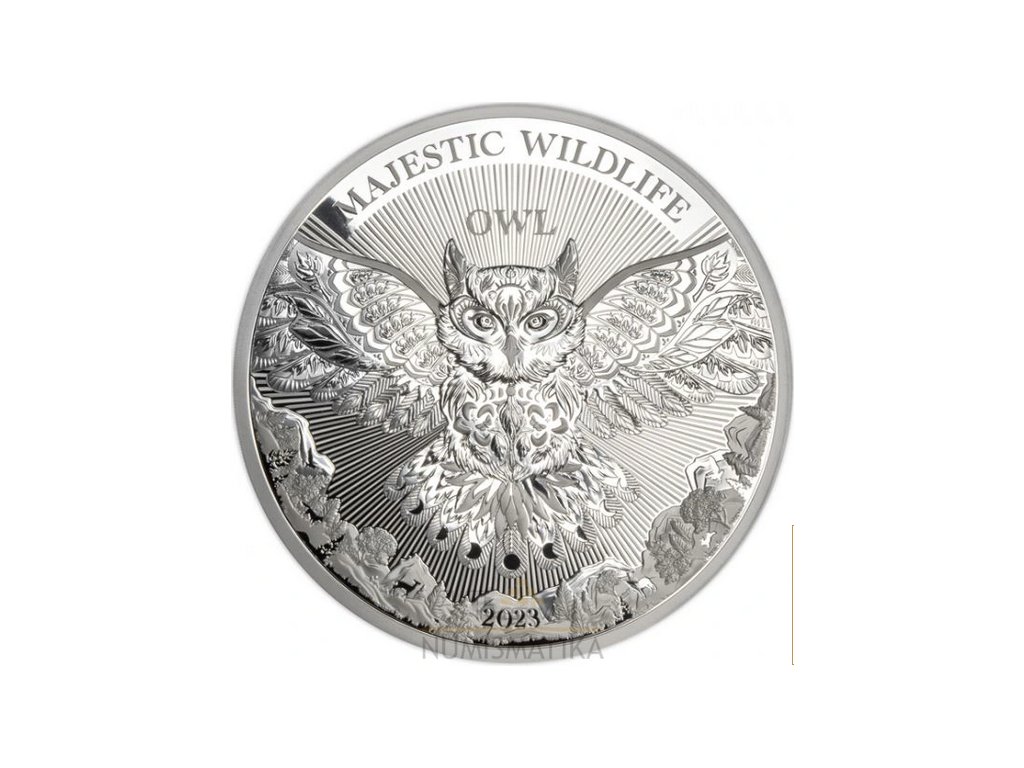 Stříbrná mince ze série Majestátní svět zvířat - SOVA 2023 -1kg