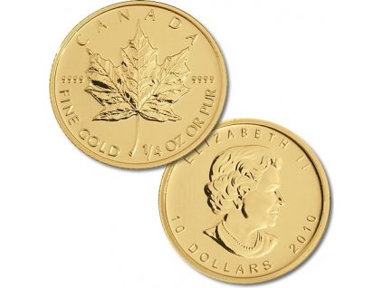 Investiční zlatá mince Kanadský Maple Leaf 1/4 Oz