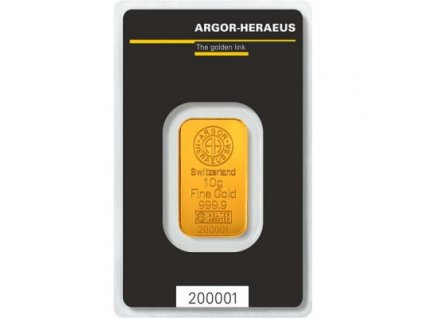Investiční zlatý slitek Argor Heraeus 10g