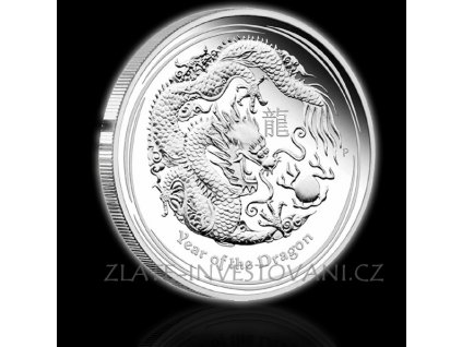 Investiční stříbrná mince rok draka 2012 1000g