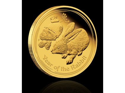 Investiční zlatá mince rok králíka 2011 1/10 Oz