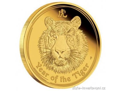 Investiční zlatá mince rok Tygra 2010 1/20 Oz