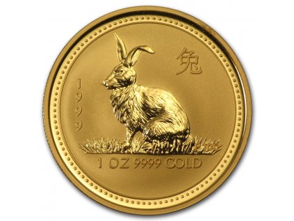 Investiční zlatá mince rok Králíka 1999 1 Oz