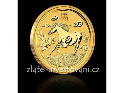 Investiční zlatá mince rok koně 2014 1/20 Oz
