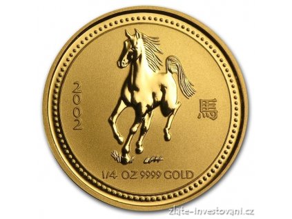 Investiční zlatá mince rok koně 2002 1/4 Oz