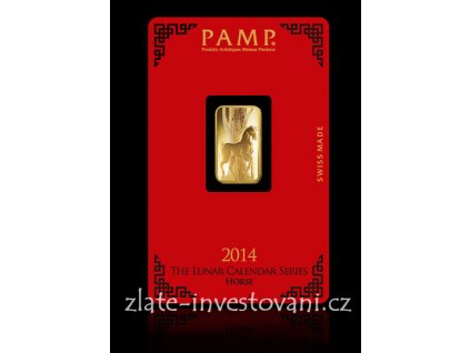 Investiční zlatý slitek PAMP rok koně 2014 5g