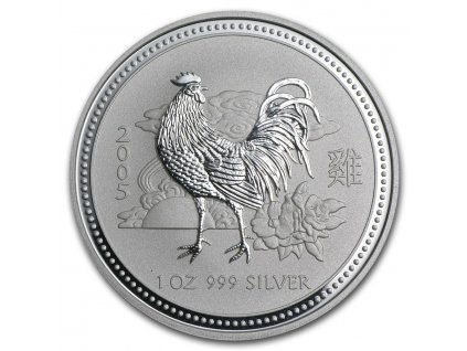 Investični stříbrná mince rok kohouta 2005 1 oz