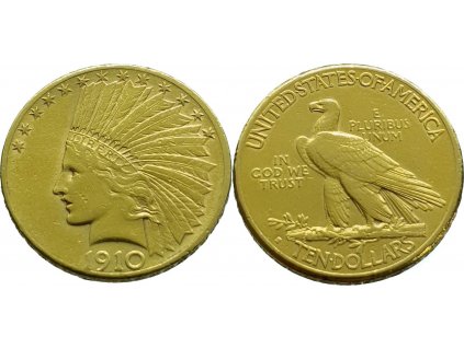 Zlatý 10 dollar Indián 1910