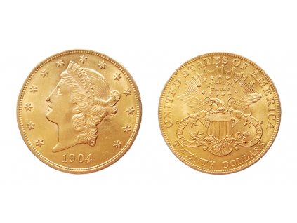 zlatá mince americký double Eagle Liberty-1904-20 USD