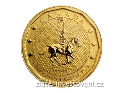 Investiční zlatá mince kanadská jízdní-Mountie 2011 - 1 Oz