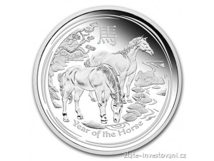 3356 stribrna mince rok kone 2014 lunarni serie ii