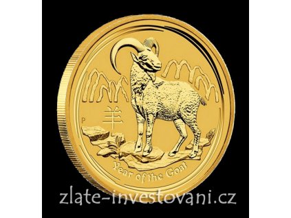 Investiční zlatá mince rok Kozy 2015 1/10 Oz