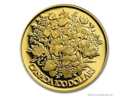 3932 zlata mince kvety 1977 kanada 1 2 oz