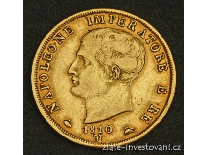 3980 zlata mince italska ctyricetilira napoleon 1804 1814