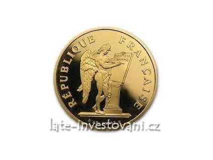 4007 zlata mince francouzsky 100 frank andel 1989 proof
