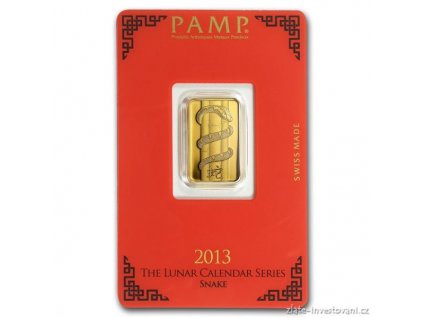 Investiční zlatý slitek PAMP-rok Hada 2013 5g
