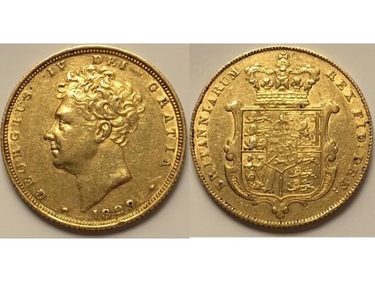 Zlatá mince britský Sovereign-George IV. 1829