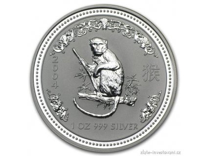 Investiční stříbrná mince rok Opice 2004 1 Oz