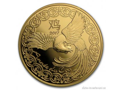 Zlatá mince lunární série Kohout 2017-Francie